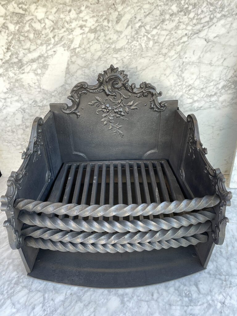 Antique French Cast-Iron Fire Basket