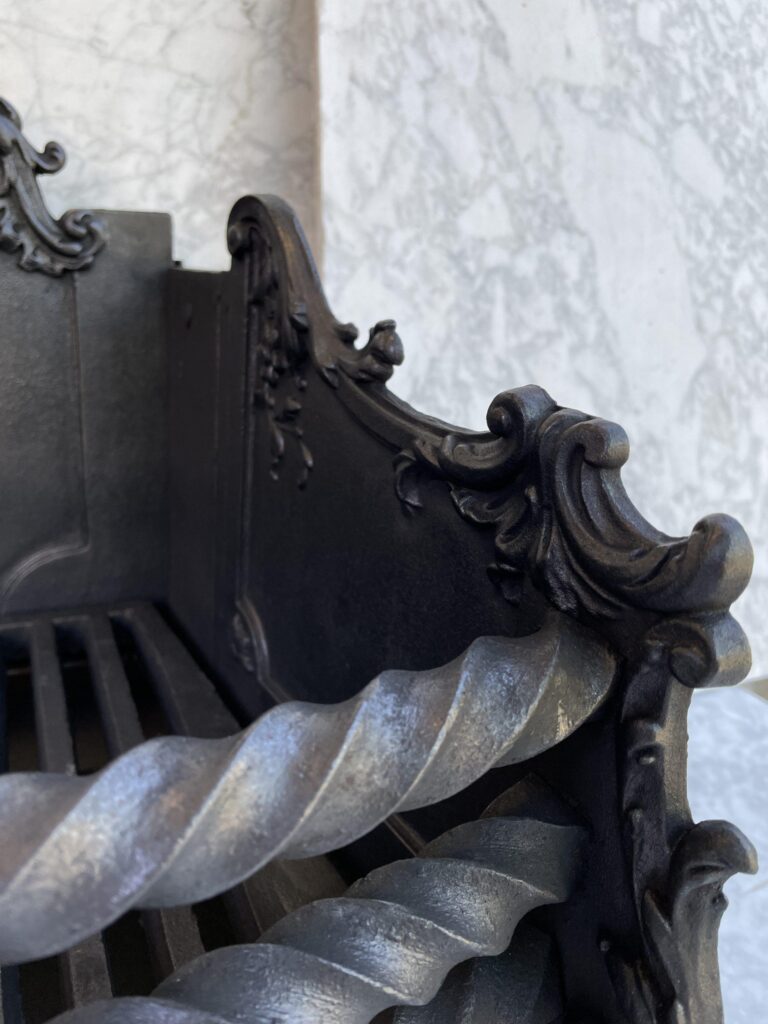 Antique French Cast-Iron Fire Basket