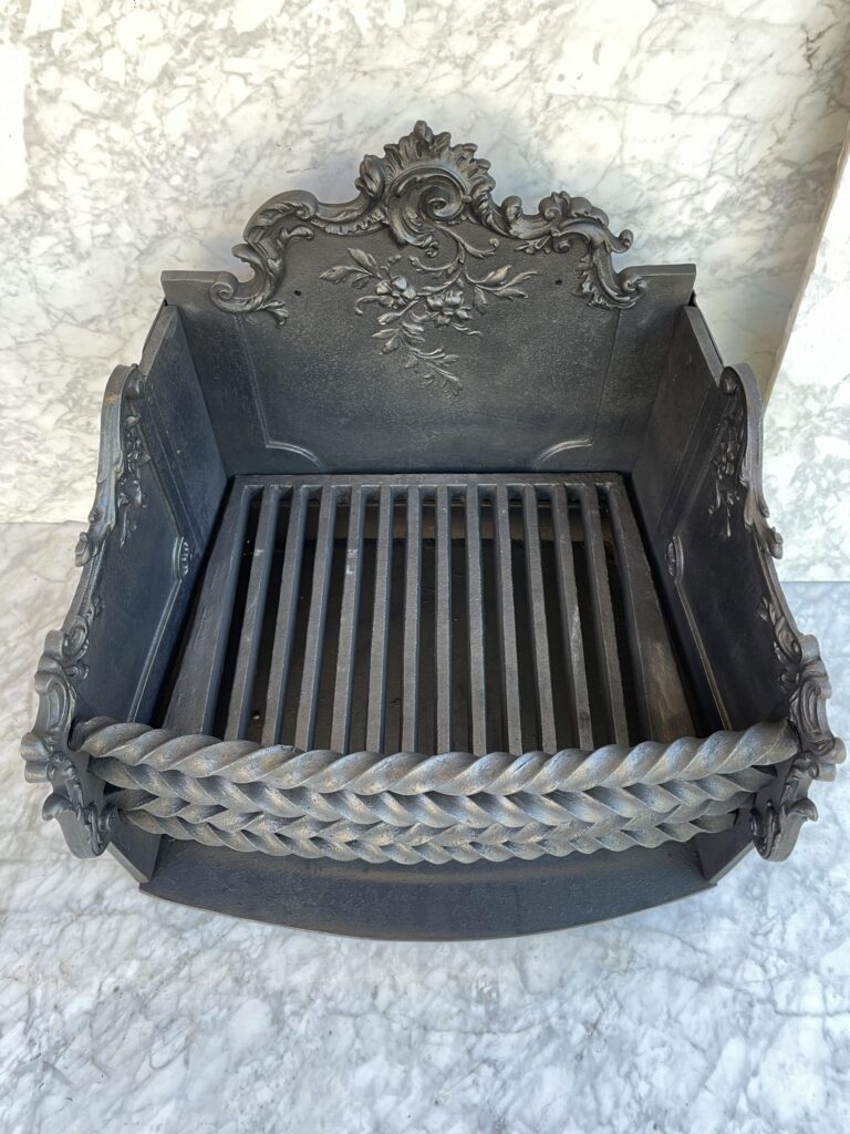 Antique French Cast-Iron Fire Basket