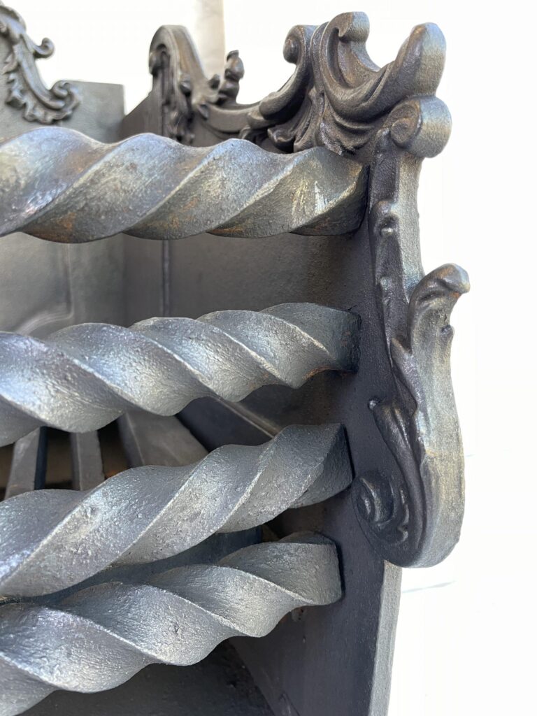 Antique French Cast-Iron Fire Basket