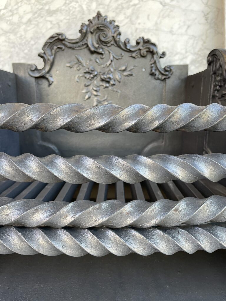 Antique French Cast-Iron Fire Basket