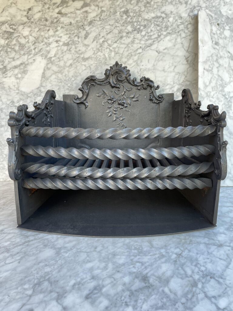 Antique French Cast-Iron Fire Basket