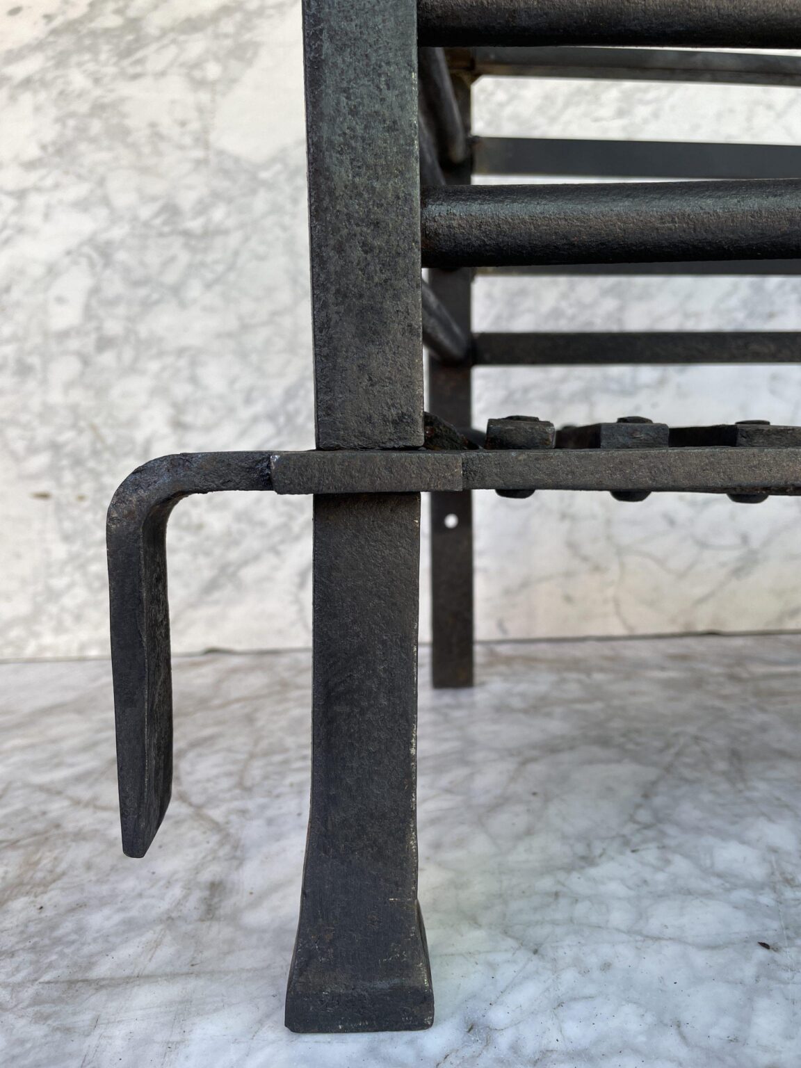 Antique Cast-Iron Fire Basket — detail 2