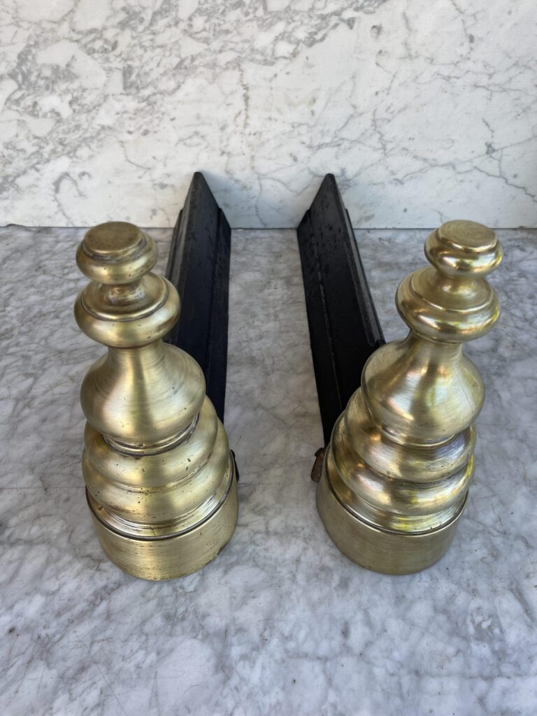Set of Antique French Brass Andirons