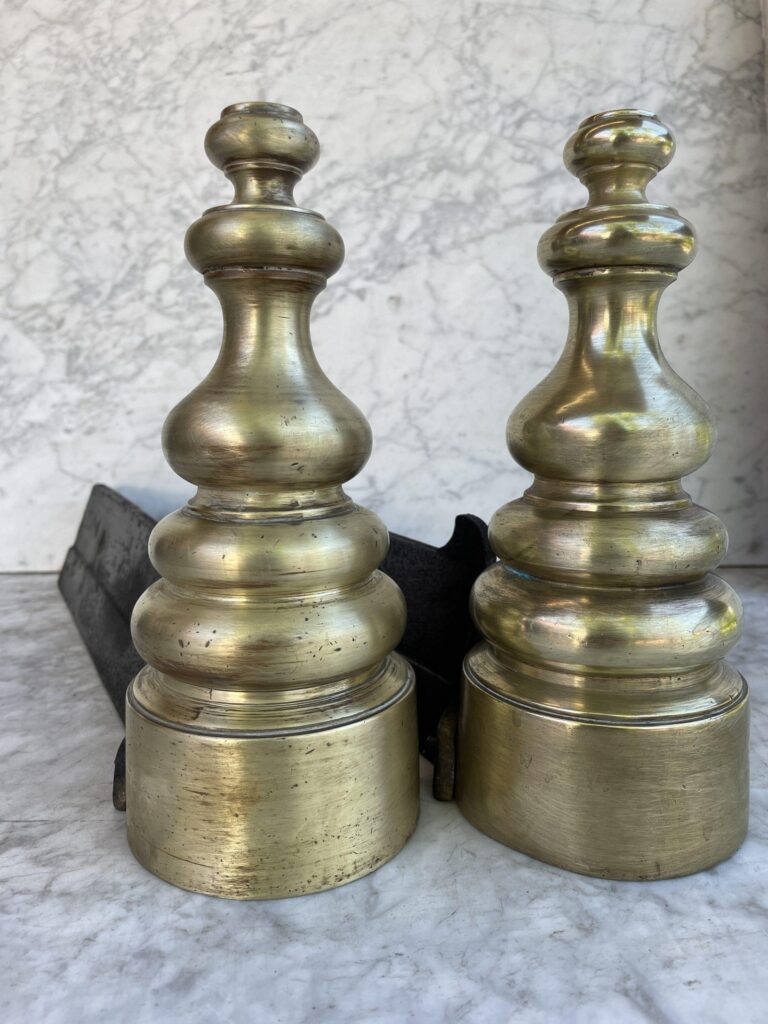 Set of Antique French Brass Andirons
