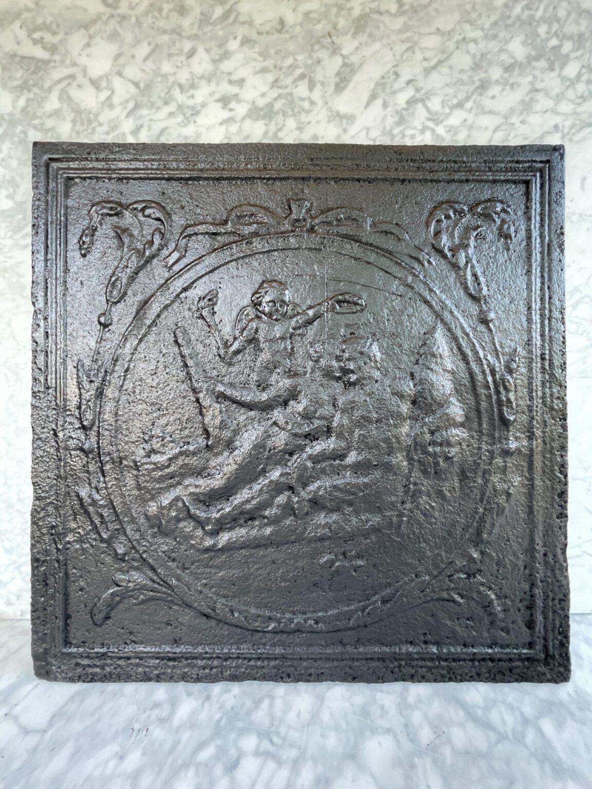 Cast-Iron Antique Fireback (available as a set)