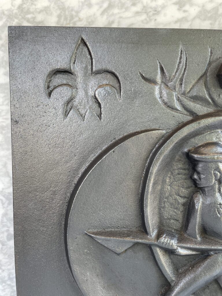 Beautiful Modernist Cast-Iron Fireback — detail 1