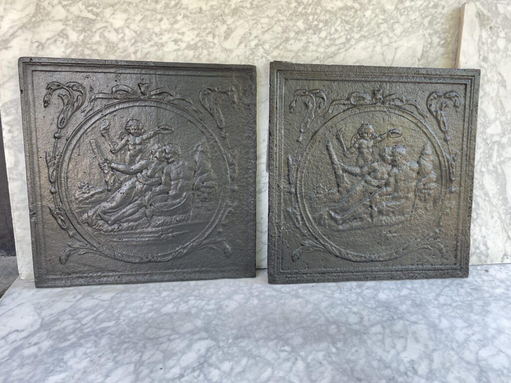 Cast-Iron Antique Fireback (available as a set)