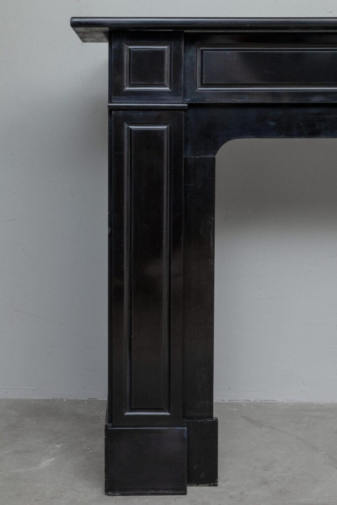 BLACK MARBLE ANTIQUE FIREPLACE