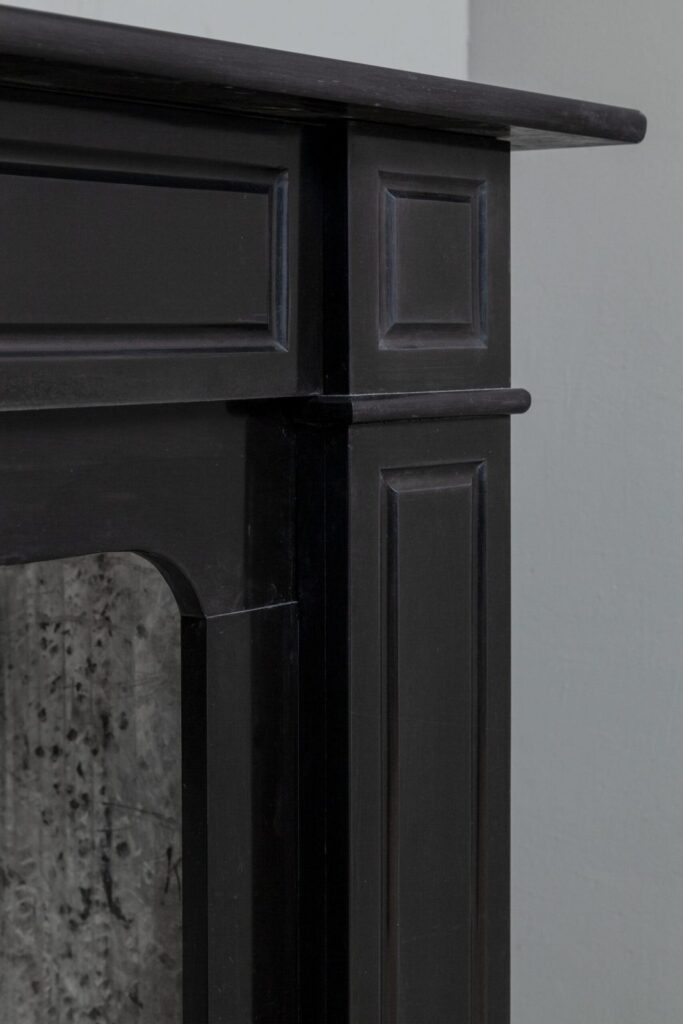 BLACK MARBLE ANTIQUE FIREPLACE