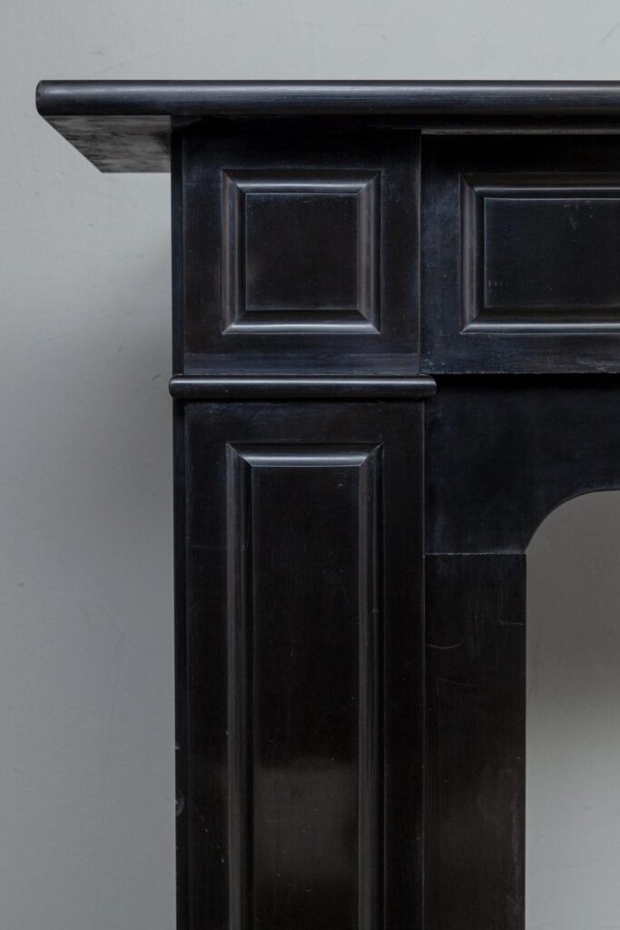 BLACK MARBLE ANTIQUE FIREPLACE