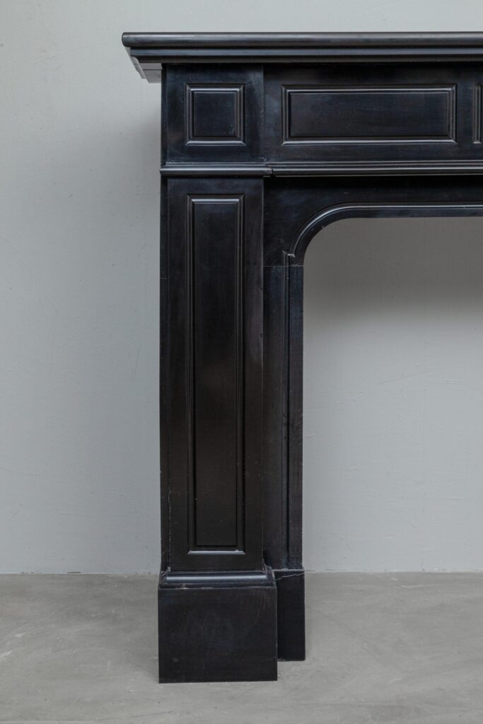 BLACK MARBLE ANTIQUE FIREPLACE MANTEL