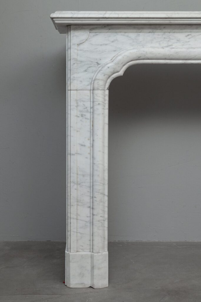 Art Deco Carrara White Marble Antique Circular Fireplace