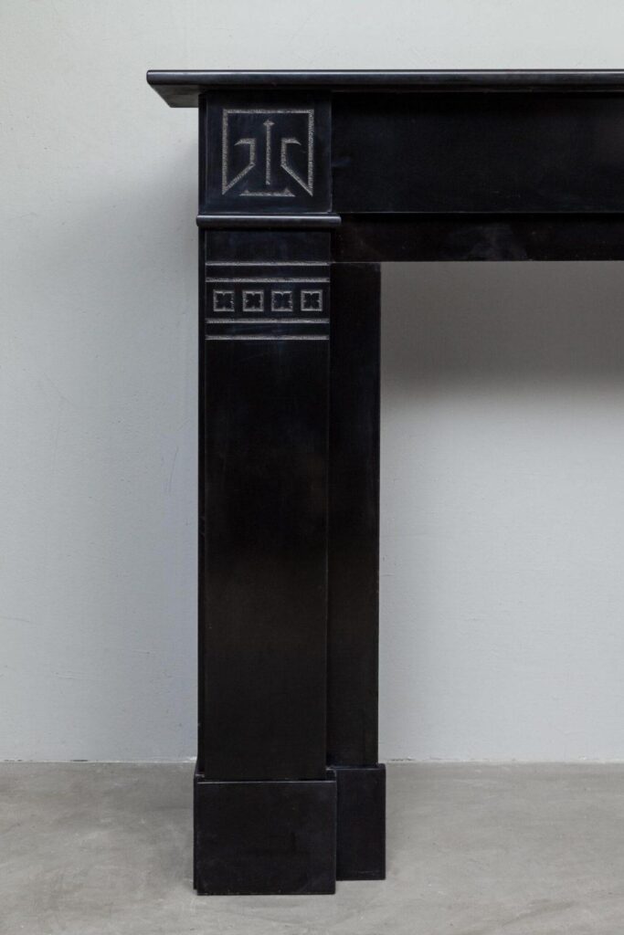 Art Nouveau Etched Circular Fireplace