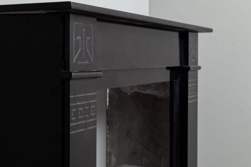 Art Nouveau Etched Circular Fireplace