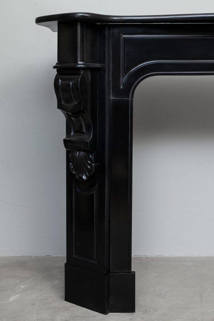 Black Marble Antique Fireplace Mantel