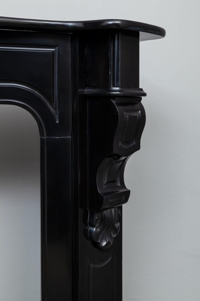 Black Marble Antique Fireplace Mantel