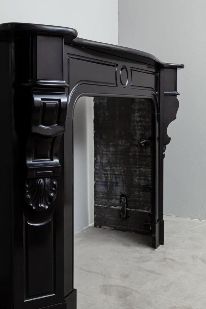 Black Marble Antique Fireplace Mantel