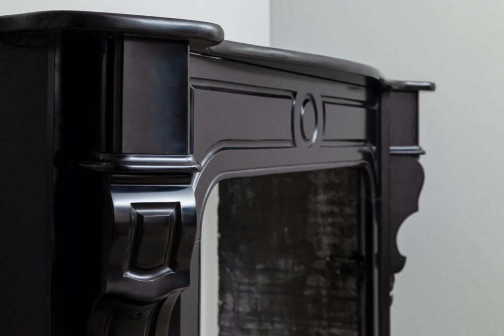 Black Marble Antique Fireplace Mantel