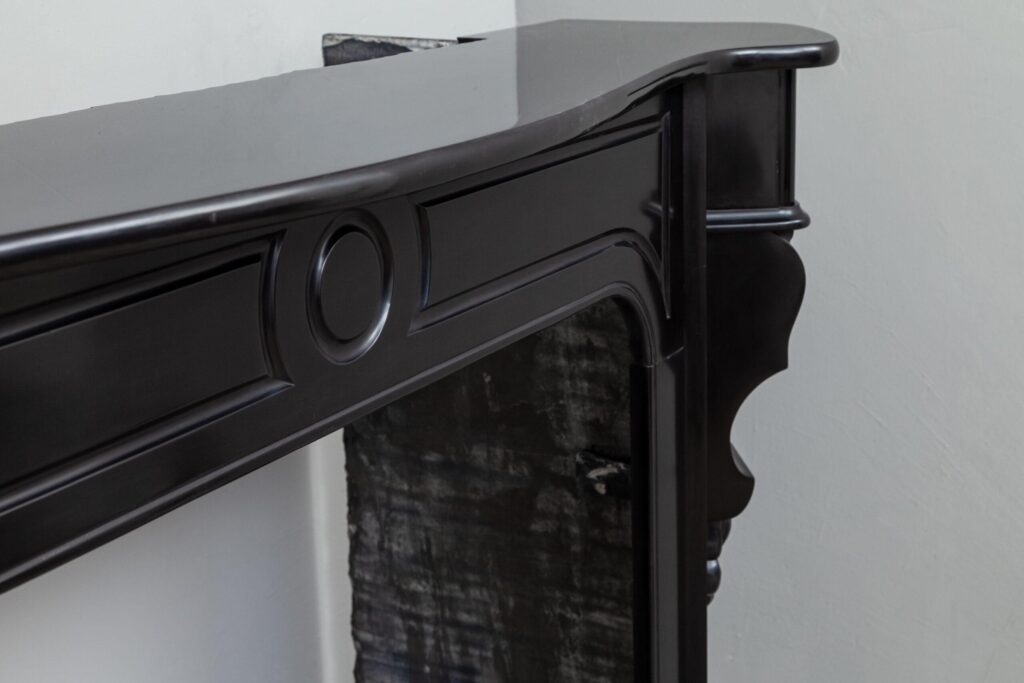 Black Marble Antique Fireplace Mantel