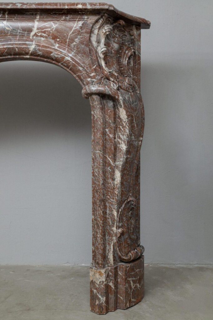 Unique 18th-Century Rococo Style Marble Antique Circular Fireplace