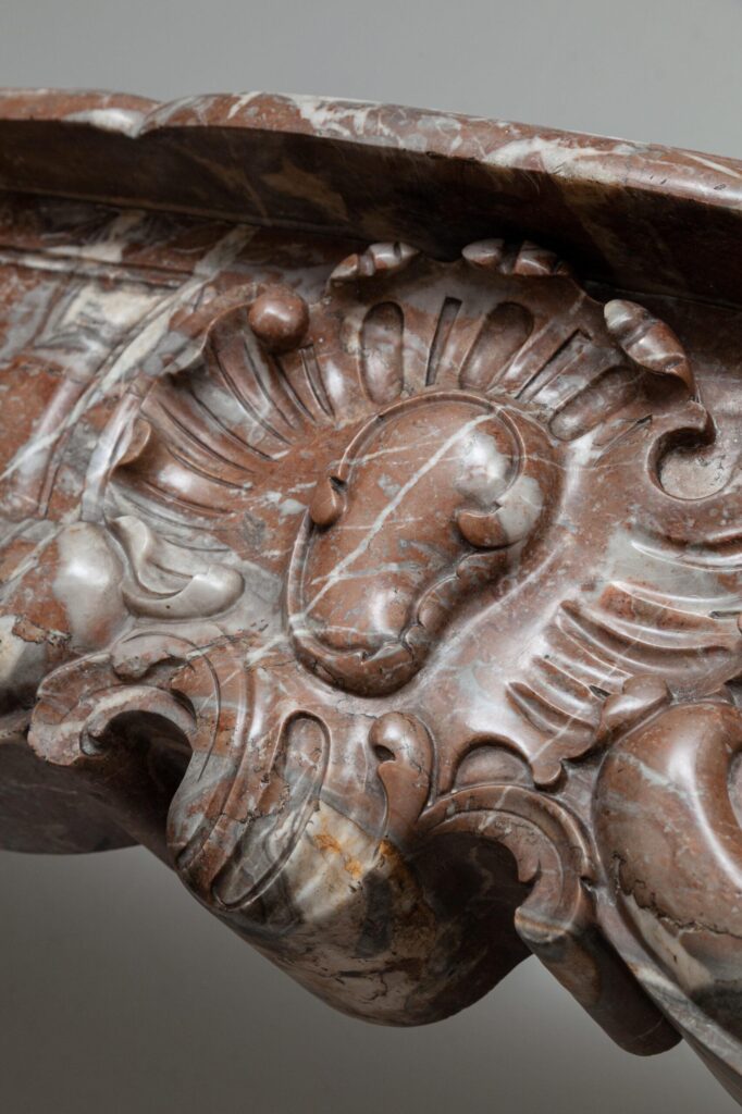 Unique 18th-Century Rococo Style Marble Antique Circular Fireplace