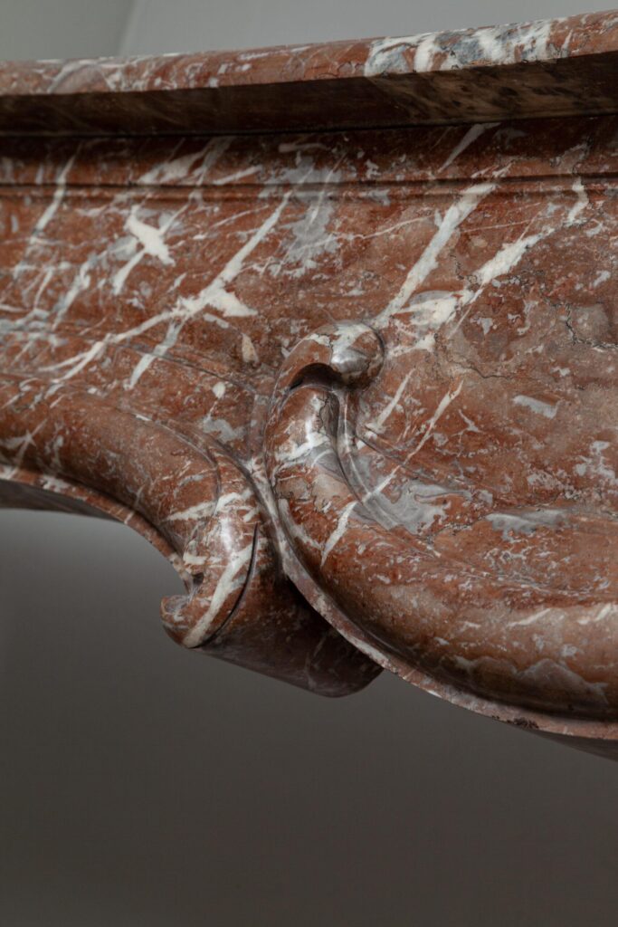 Unique 18th-Century Rococo Style Marble Antique Circular Fireplace