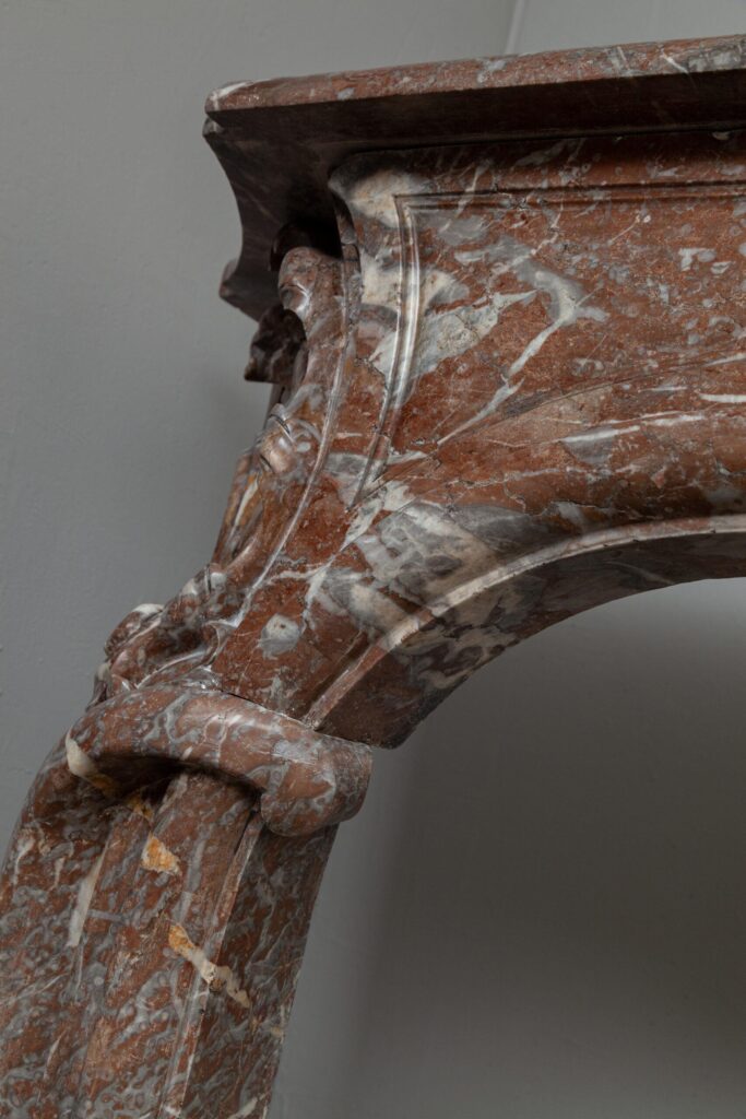 Unique 18th-Century Rococo Style Marble Antique Circular Fireplace