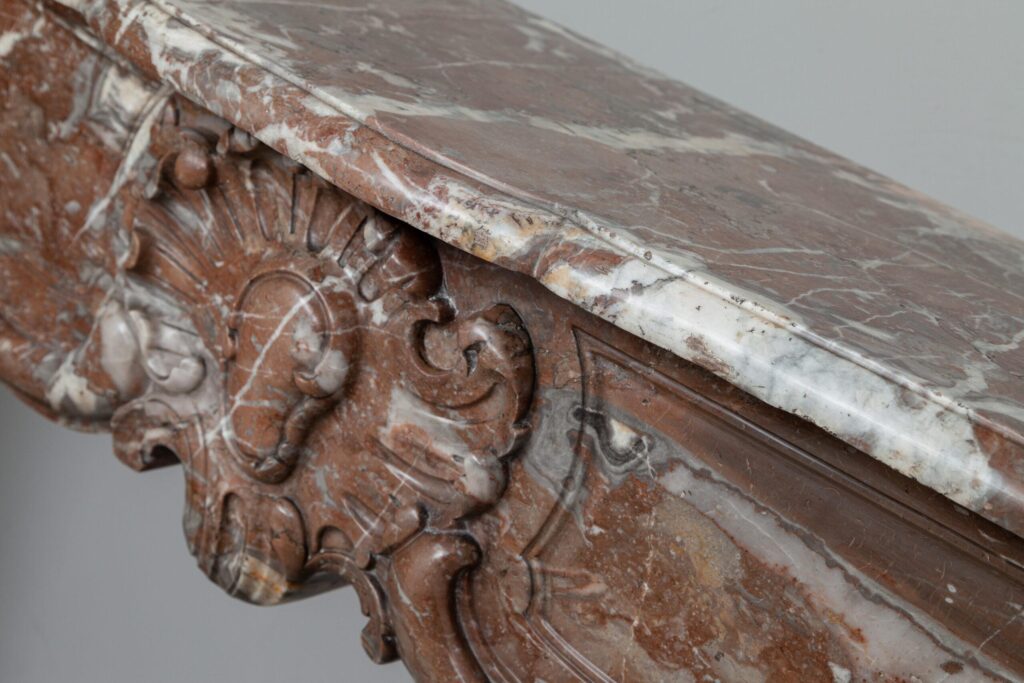 Unique 18th-Century Rococo Style Marble Antique Circular Fireplace