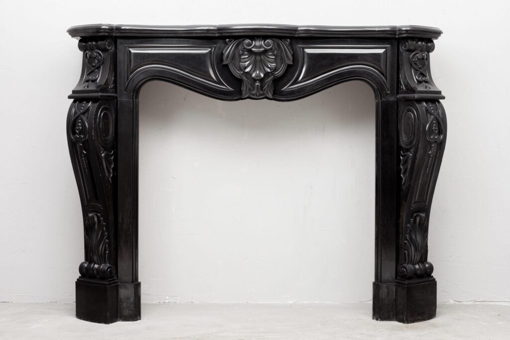 LOUIS XV STYLE NOIR DE MAZY ANTIQUE FIREPLACE