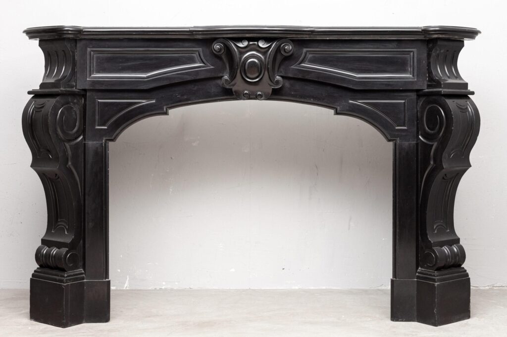 LOUIS XV STYLE NOIR DE MAZY ANTIQUE FIREPLACE
