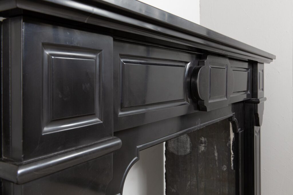 NEOCLASSIC BLACK MARBLE ANTIQUE FIREPLACE