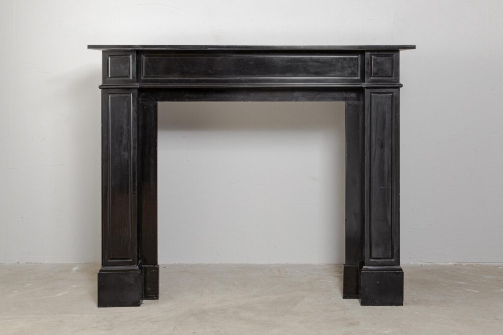 BLACK MARBLE ANTIQUE FIREPLACE