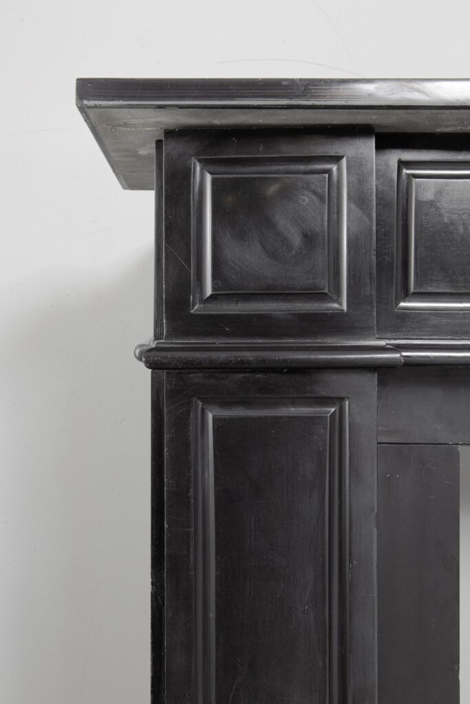 BLACK MARBLE ANTIQUE FIREPLACE