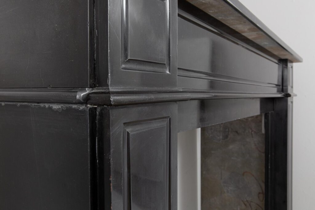 BLACK MARBLE ANTIQUE FIREPLACE