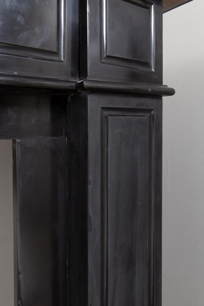 BLACK MARBLE ANTIQUE FIREPLACE