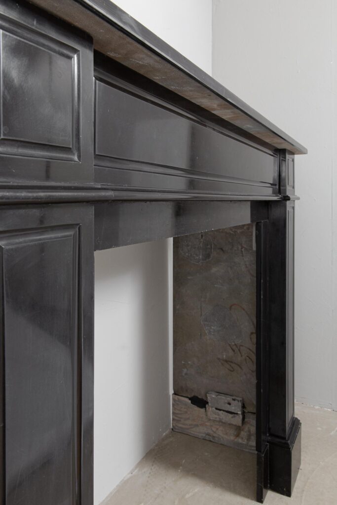 BLACK MARBLE ANTIQUE FIREPLACE
