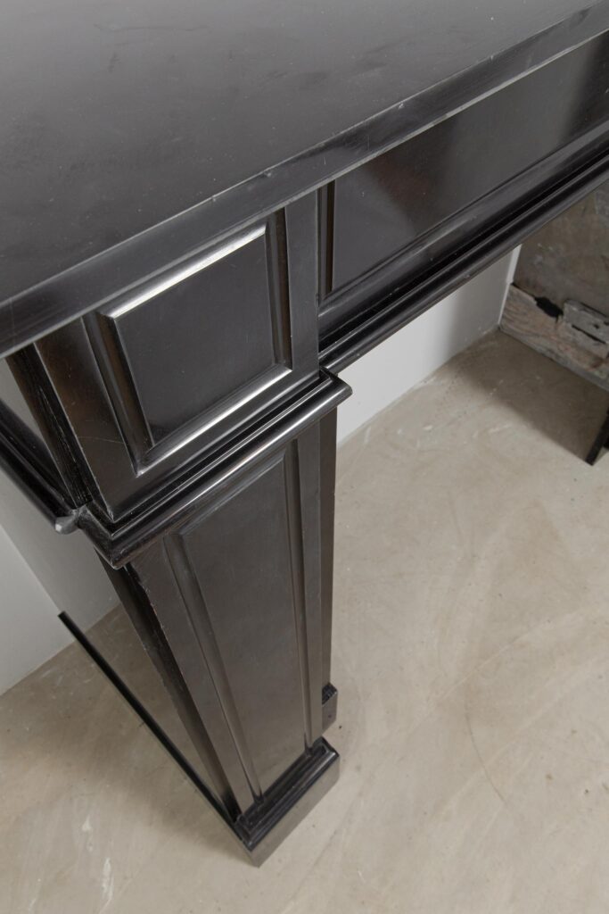 BLACK MARBLE ANTIQUE FIREPLACE