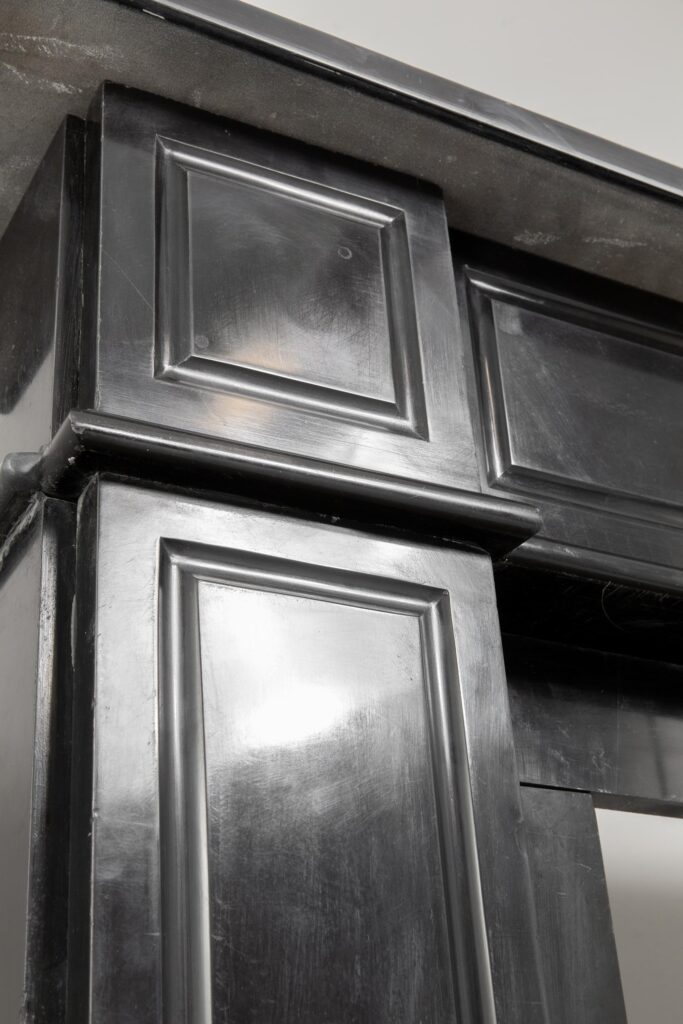 BLACK MARBLE ANTIQUE FIREPLACE
