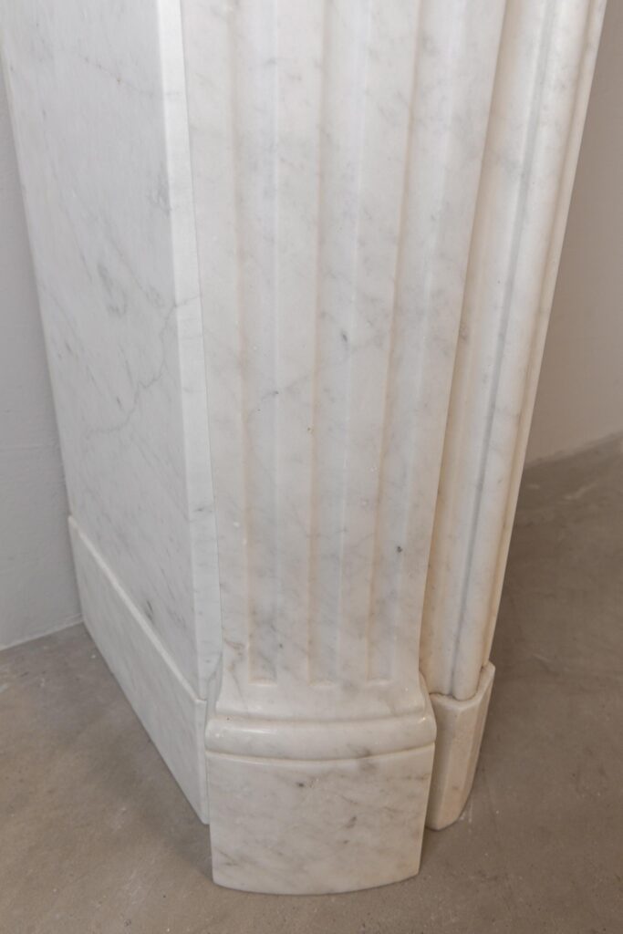 Louis XV Carrara Marble Antique Fireplace Surround