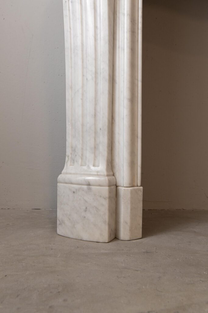 Louis XV Carrara Marble Antique Fireplace Surround