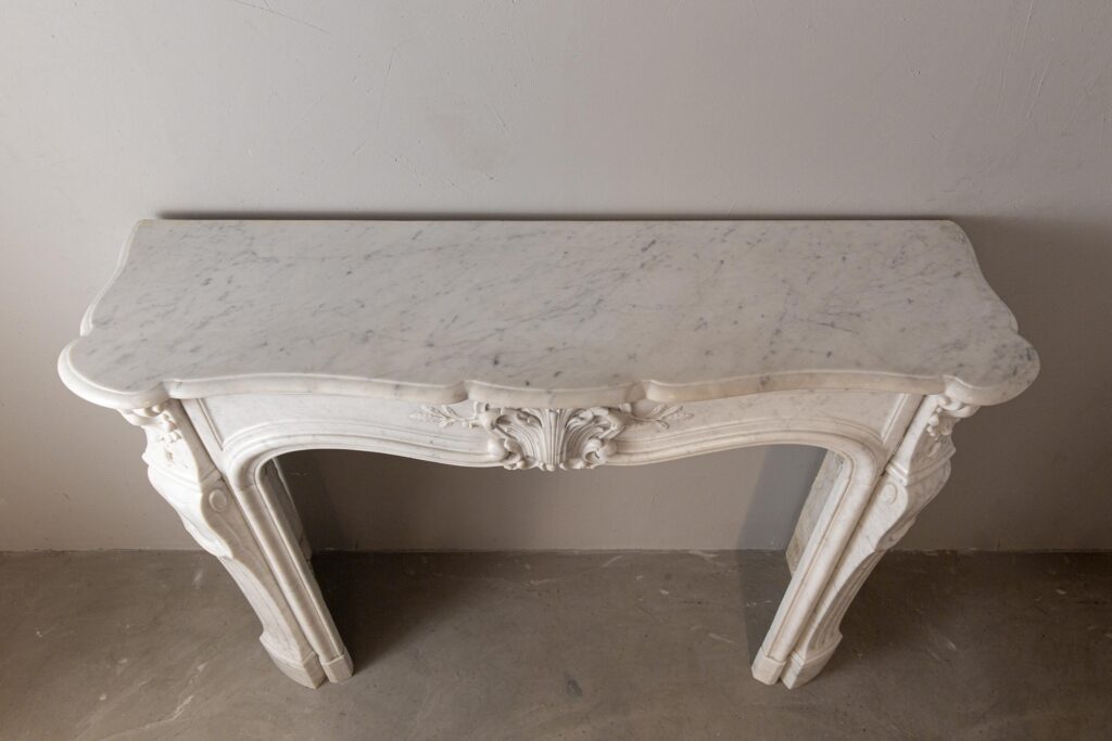 Louis XV Carrara Marble Antique Fireplace Surround