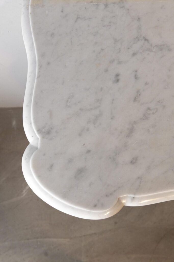 Louis XV Carrara Marble Antique Fireplace Surround
