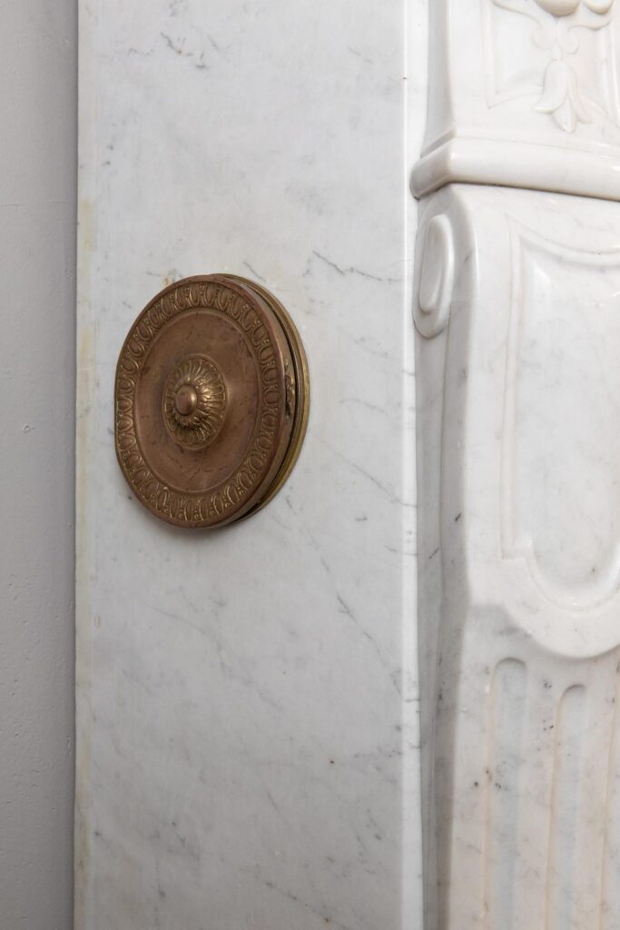 Louis XV Carrara Marble Antique Fireplace Surround
