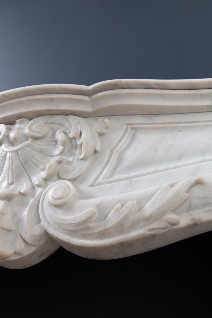 Louis XV Carrara Marble Antique Fireplace Surround