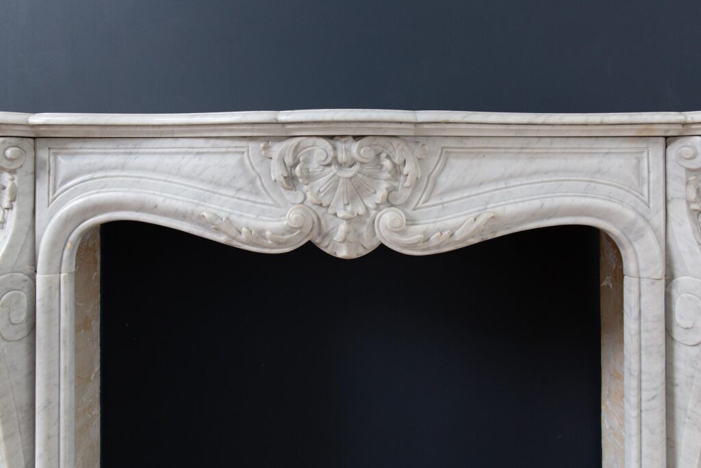 Louis XV Carrara Marble Antique Fireplace Surround