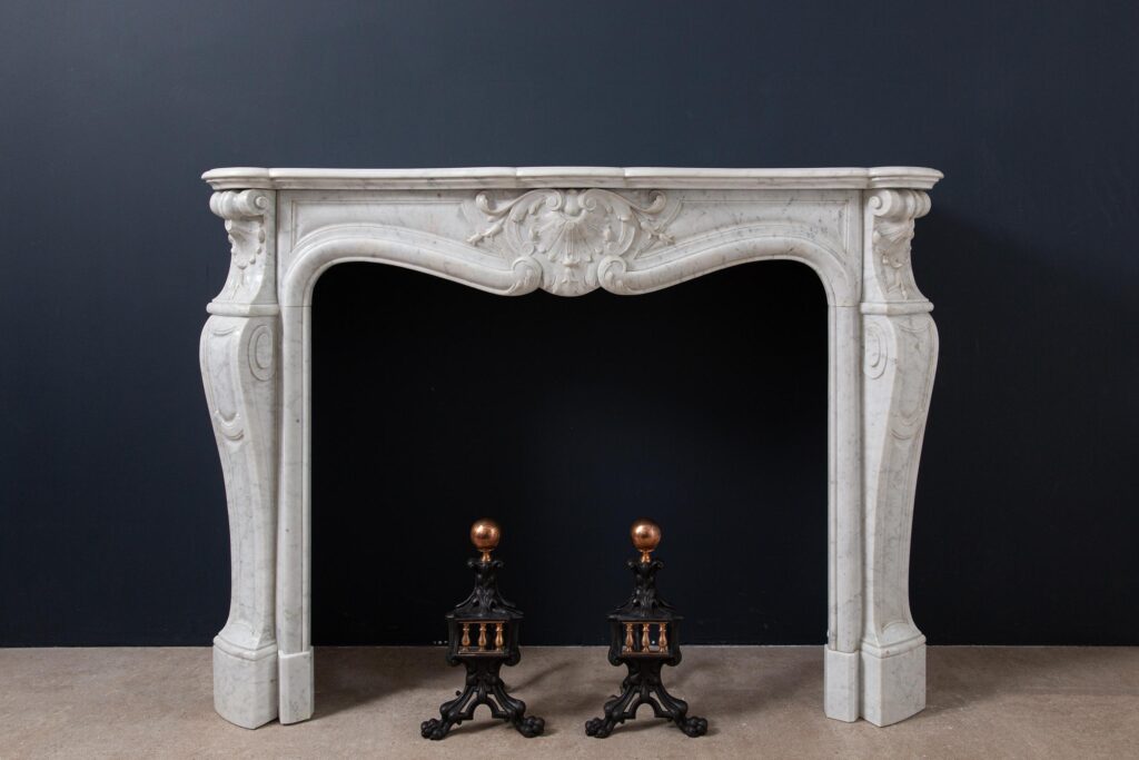Luxe Louis XV Carrara Marmer Antieke  Front Schouw