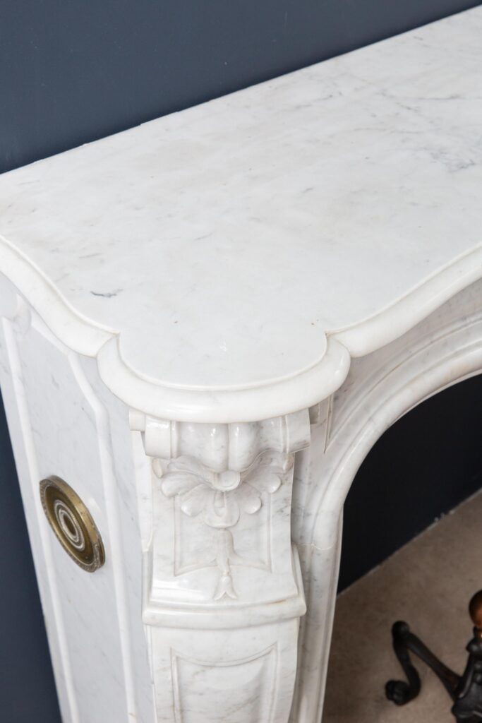 Luxe Louis XV Carrara Marmer Antieke Front Schouw