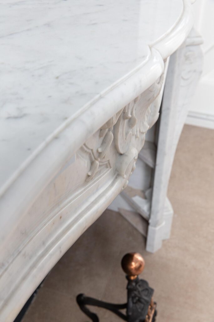 Luxe Louis XV Carrara Marmer Antieke Front Schouw