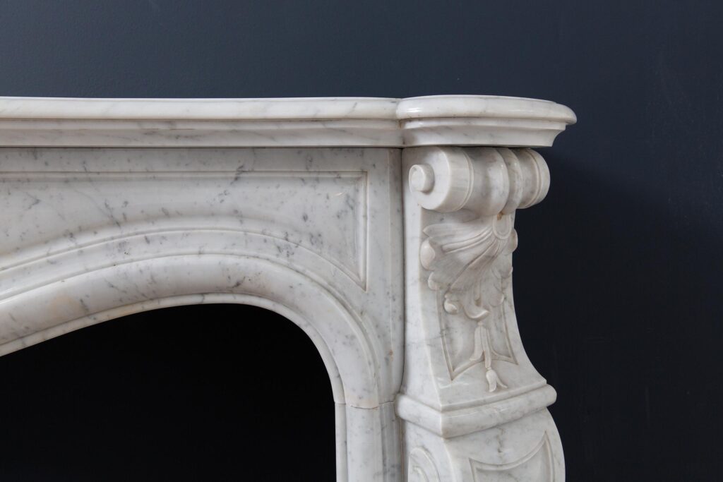 Luxe Louis XV Carrara Marmer Antieke Front Schouw